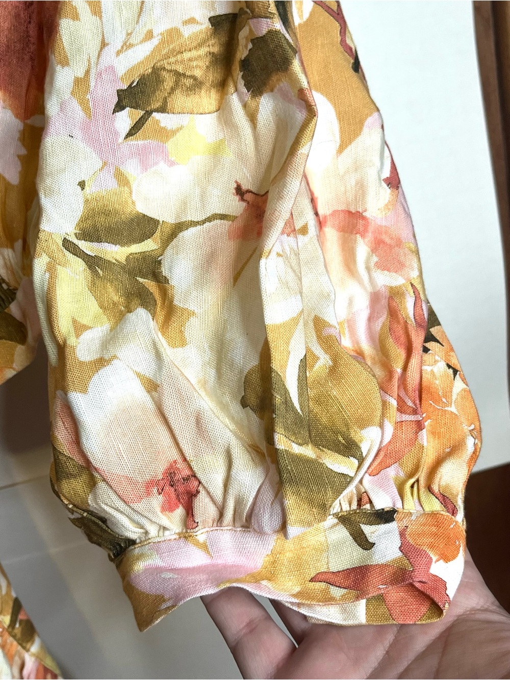 Significant Other Women’s Size 8 Svana Linen Blend Watercolor Floral Maxi Dress - Picture 9 of 14